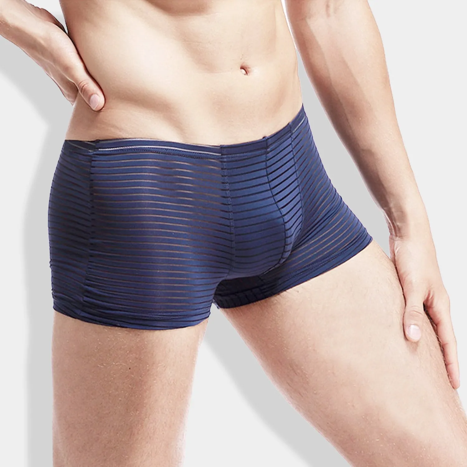 Silky Sheer Striped Boxer Briefs 4-Pack