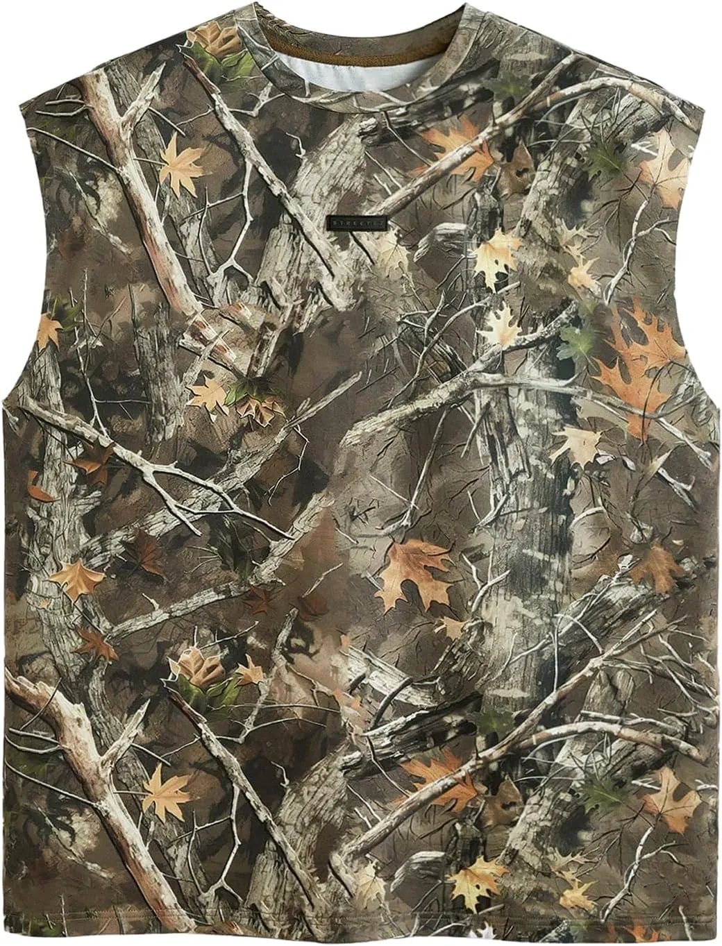 SOLY HUX Men's Camo Print Tank Top Crew Neck Sleeveless Loose T Shirts Summer Outdoor Streetwear