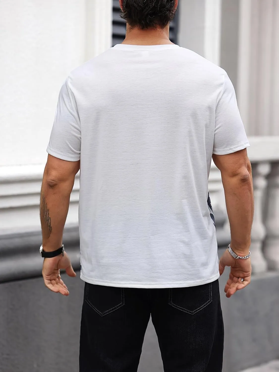 SOLY HUX Men's Graphic Short Sleeve Tee Crew Neck Letter Print T Shirts Summer Tops