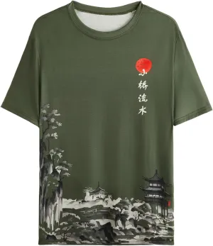 SOLY HUX Men's Graphic Short Sleeve Tee Crew Neck Letter Print T Shirts Summer Tops
