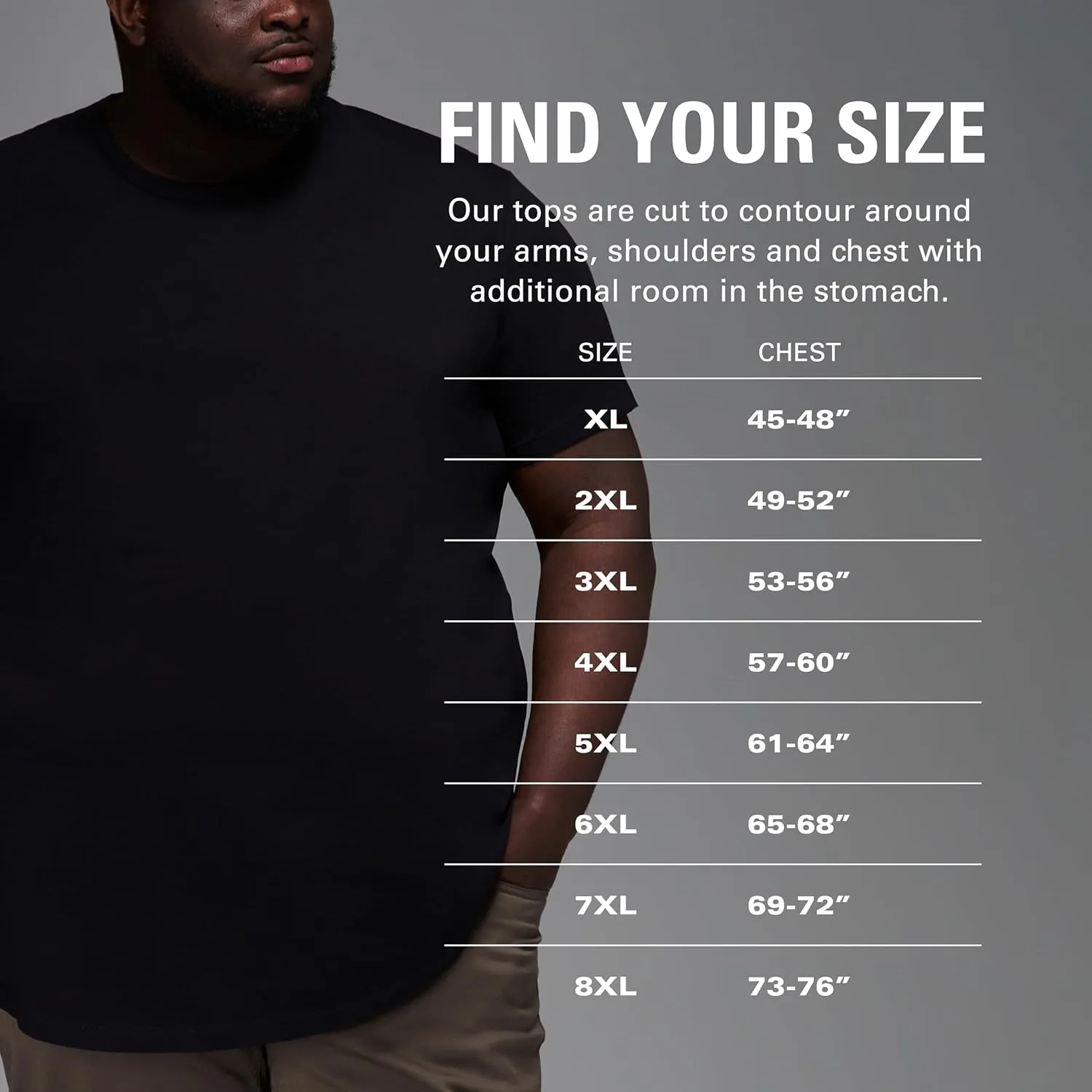 STRONGSIZE Men's Big and Tall Shirts  Stretch T-Shirt for Casual Wear (Available in Longer and Regular Length)