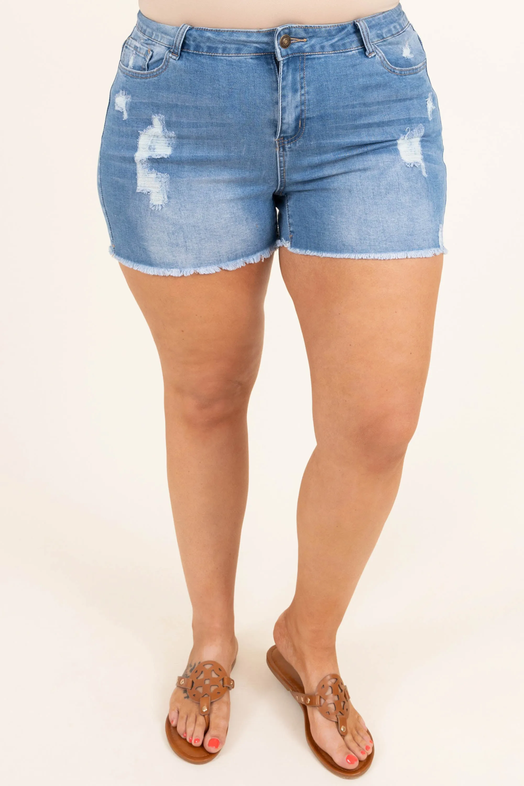 Summer Sweetheart Shorts, Medium Wash