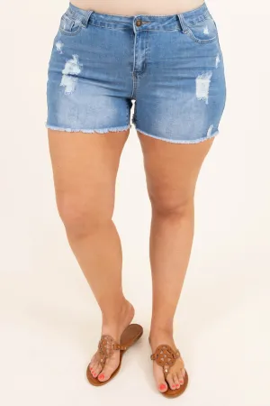 Summer Sweetheart Shorts, Medium Wash