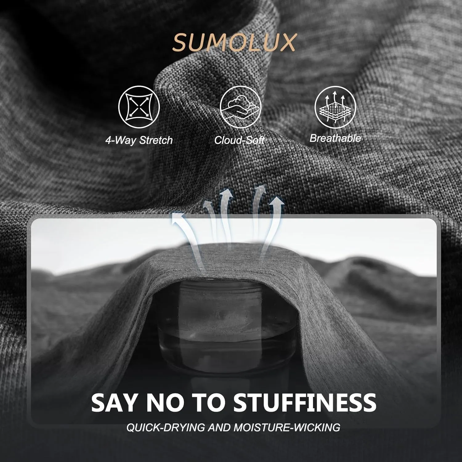Sumolux 5 Pack Mens Active Crew Neck T Shirts Quick Dry Athletic Running Gym Workout Short Sleeve Tee Tops Bulk
