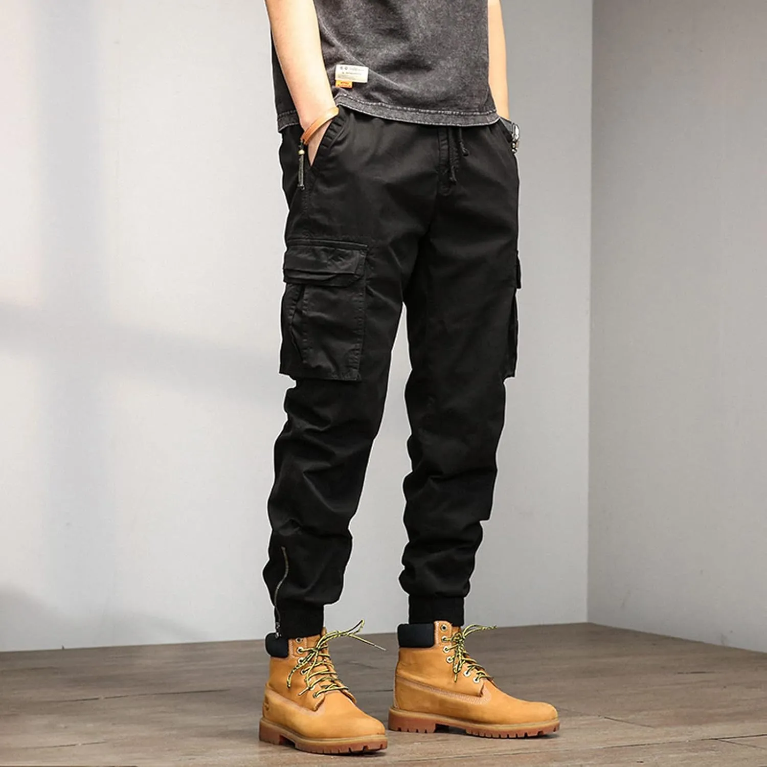 Sweatpant for Men with Pockets Loose Sweatpant 2023 Outdoor Autumn Men's Cargo Casual Pants Plain Color Joggers Men's