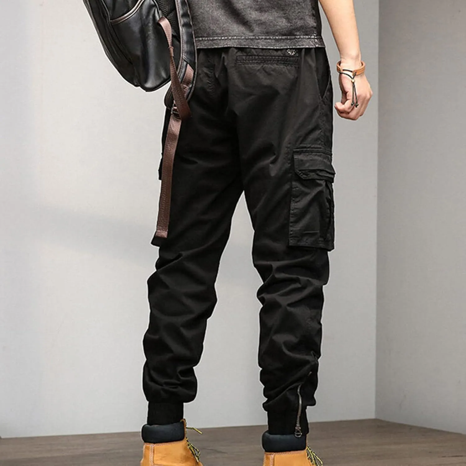 Sweatpant for Men with Pockets Loose Sweatpant 2023 Outdoor Autumn Men's Cargo Casual Pants Plain Color Joggers Men's