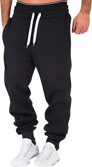 Sweatpants for Men with Pockets Jogger Sweatpants Drawstring Outdoor Trousers with Pockets Men's Cotton Multi-Pockets
