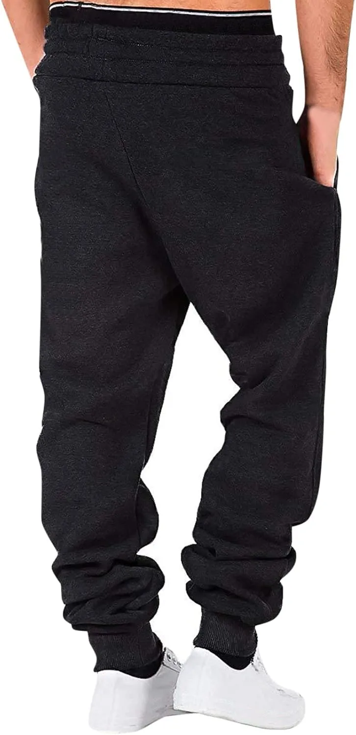 Sweatpants for Men with Pockets Jogger Sweatpants Drawstring Outdoor Trousers with Pockets Men's Cotton Multi-Pockets