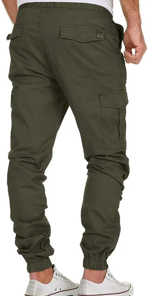 Sweatpants for Men with Pockets Men's Casual Cargo Pants Loose Fit Jogger Sweatpants Tactical Work Pants Multi Pocket