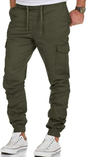 Sweatpants for Men with Pockets Men's Casual Cargo Pants Loose Fit Jogger Sweatpants Tactical Work Pants Multi Pocket