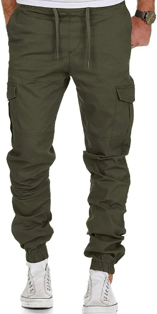 Sweatpants for Men with Pockets Men's Casual Cargo Pants Loose Fit Jogger Sweatpants Tactical Work Pants Multi Pocket