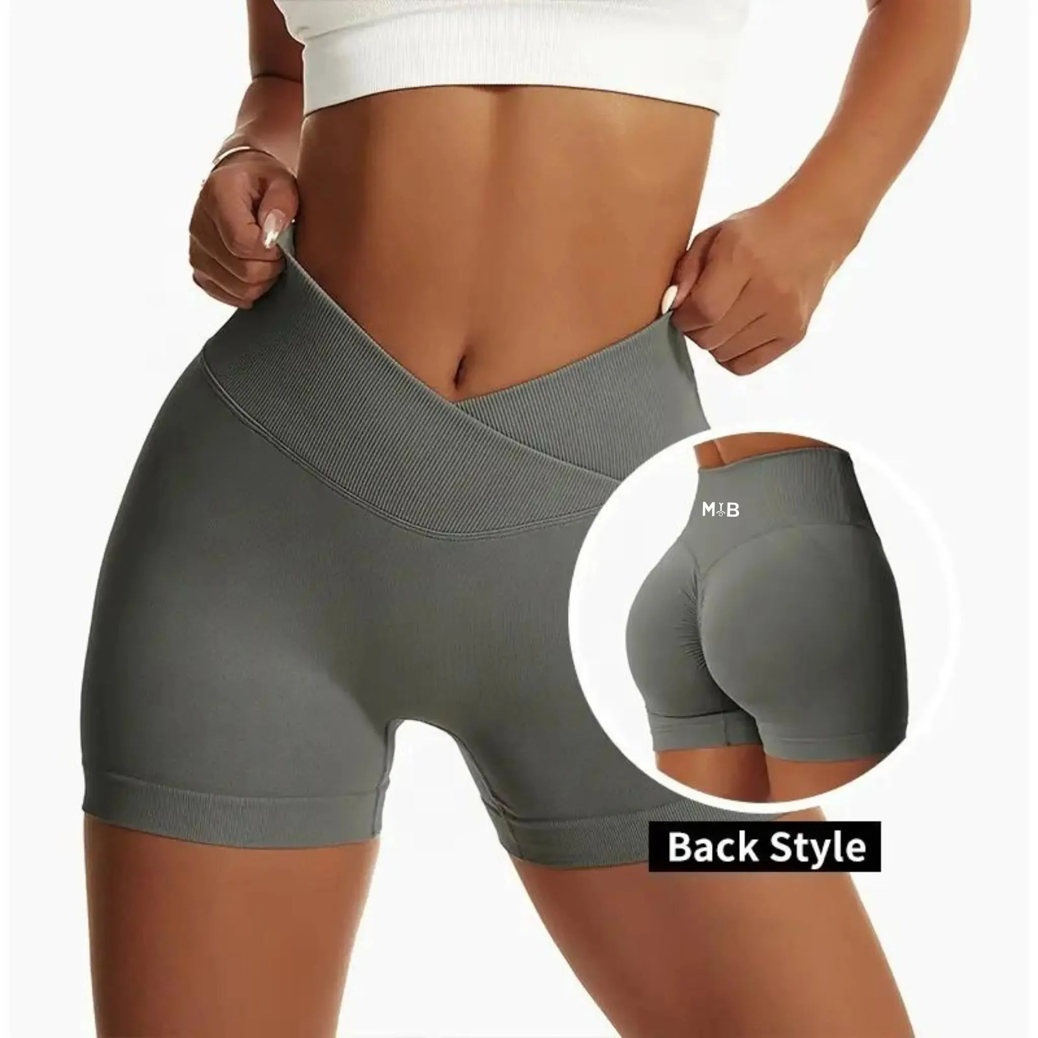 SYNERGY SCRUNCH V-WAIST SHORTS 4"
