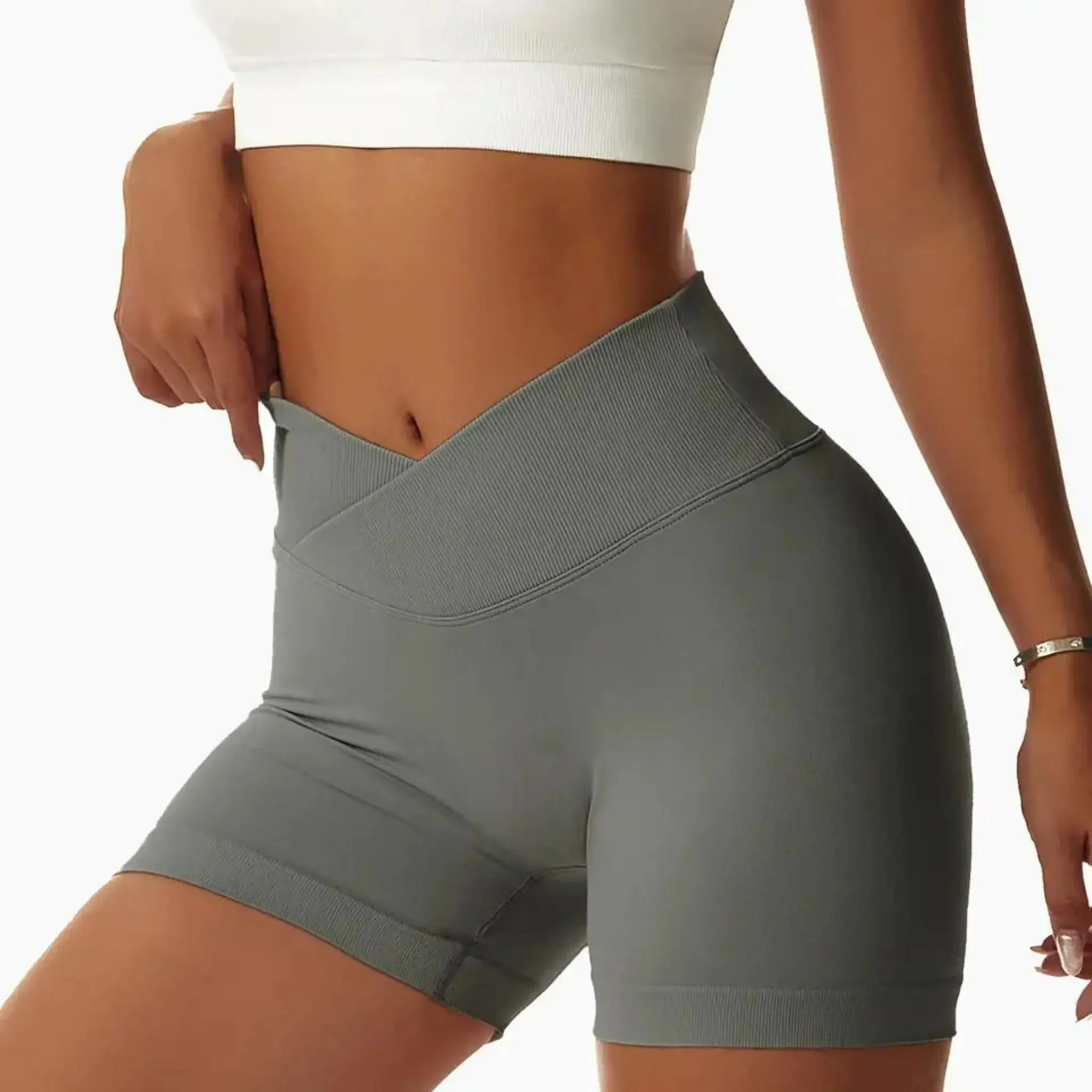 SYNERGY SCRUNCH V-WAIST SHORTS 4"