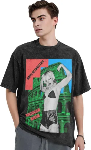 T Shirts for Men Oversized Loose Fit Tshirt Heavy Cotton Washed Vintage Tee Unisex