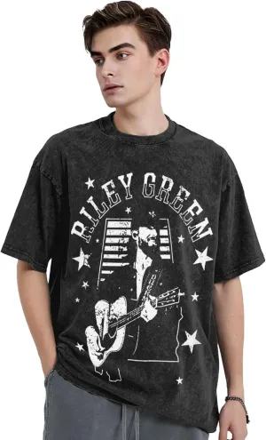 T Shirts for Men Oversized Loose Fit Tshirt Heavy Cotton Washed Vintage Tee Unisex