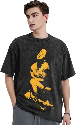 T Shirts for Men Oversized Loose Fit Tshirt Heavy Cotton Washed Vintage Tee Unisex