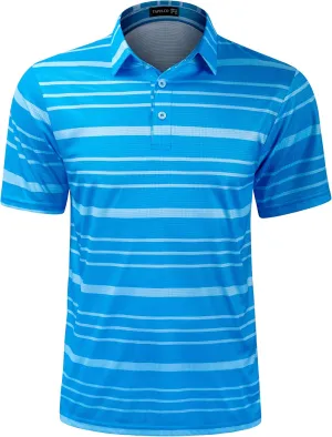TAPULCO Mens Short Sleeve Modern Printed Performance Moisture Wicking Polo Activewear Golf Collared T-Shirts