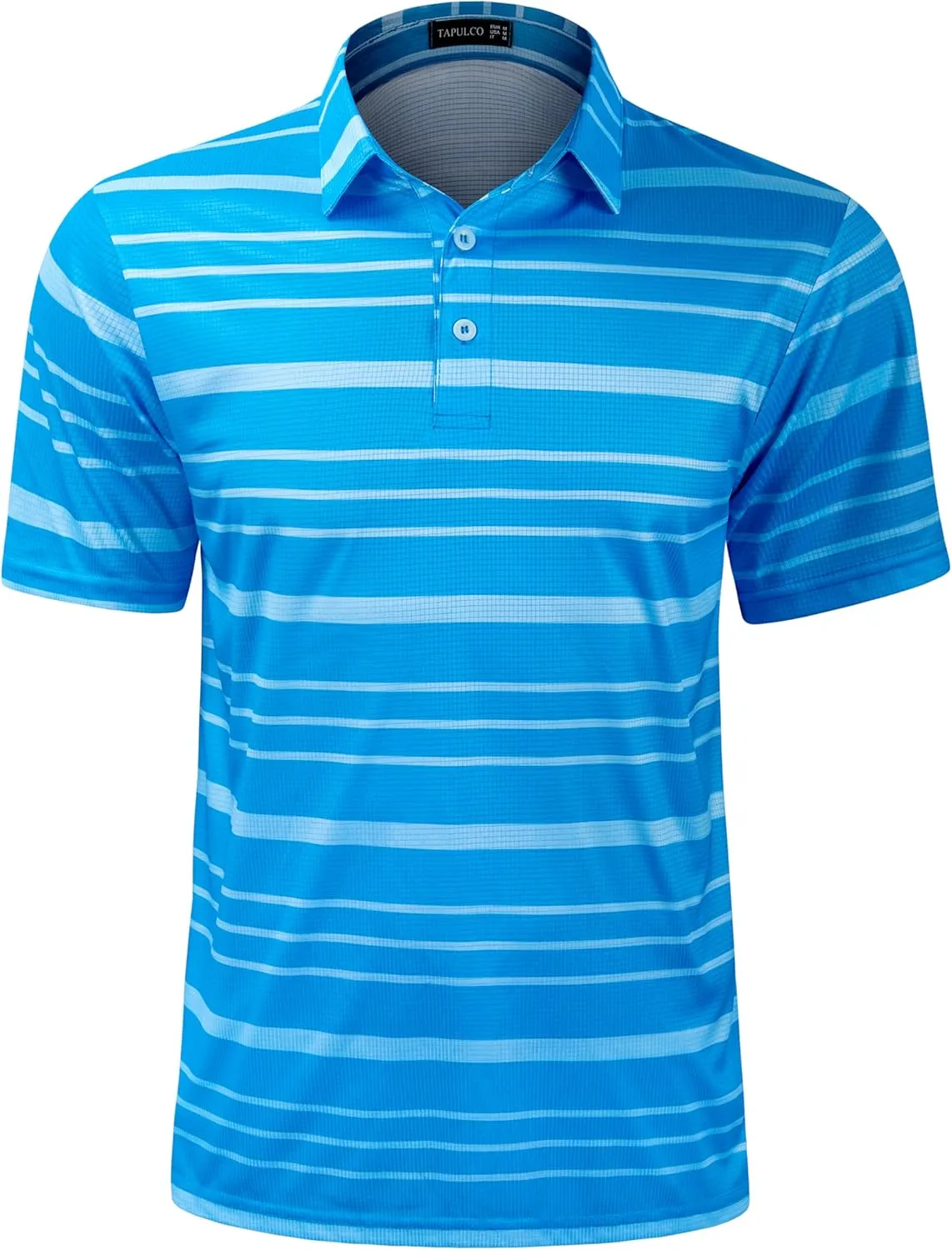 TAPULCO Mens Short Sleeve Modern Printed Performance Moisture Wicking Polo Activewear Golf Collared T-Shirts