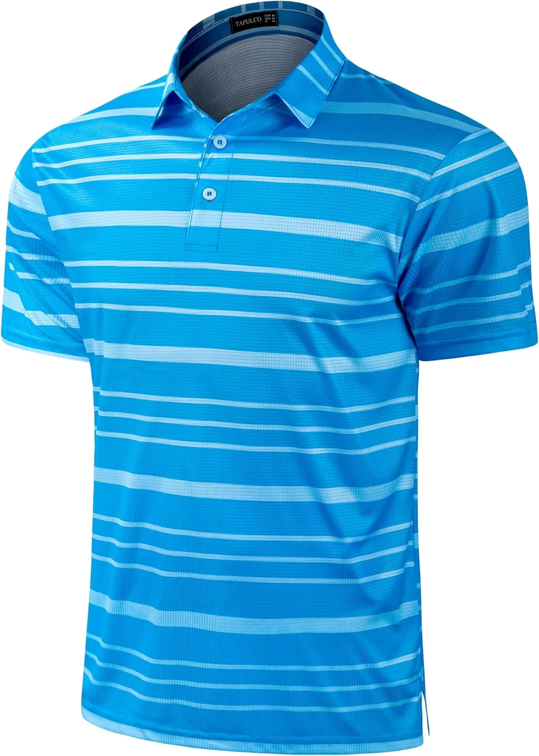 TAPULCO Mens Short Sleeve Modern Printed Performance Moisture Wicking Polo Activewear Golf Collared T-Shirts