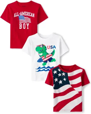 The Children's Place Baby Boys' and Toddler All Holidays Short Sleeve Graphic T-Shirts,multipacks