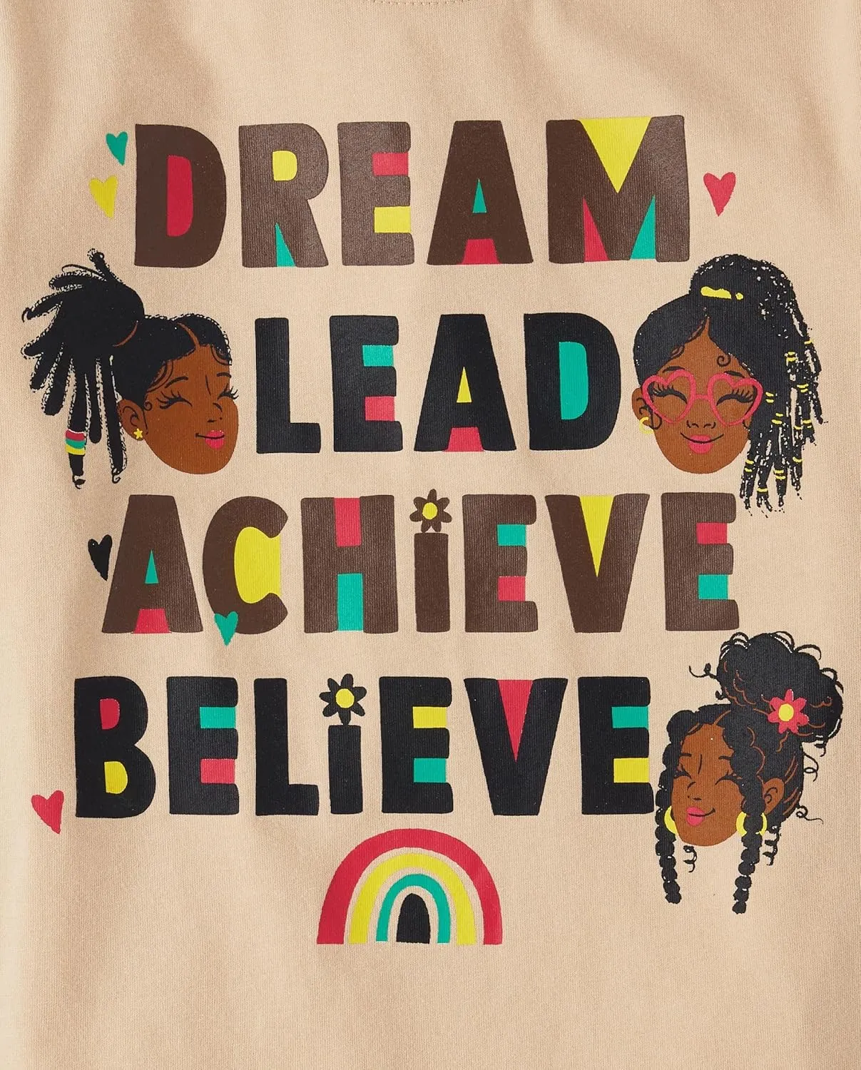 The Children's Place Girls' Kindness, Love, Equality Short Sleeve Graphic T-Shirts, Multipack