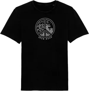 Tim Janis Open Road Eco-Peace T-Shirt for Men and Women - 100% Organic Ringspun Combed Cotton - Black