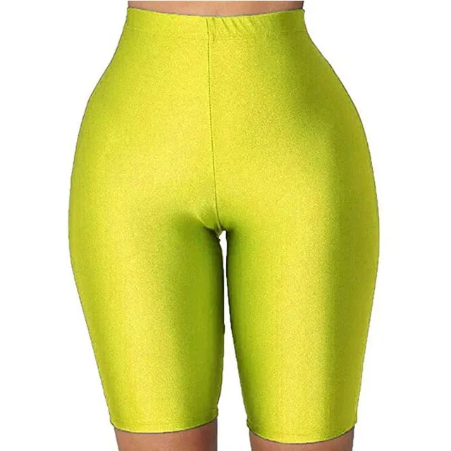 Trendy High Waist Summer Casual Biking Neon Shorts
