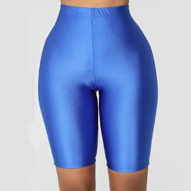 Trendy High Waist Summer Casual Biking Neon Shorts