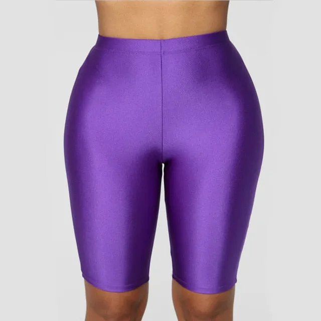 Trendy High Waist Summer Casual Biking Neon Shorts