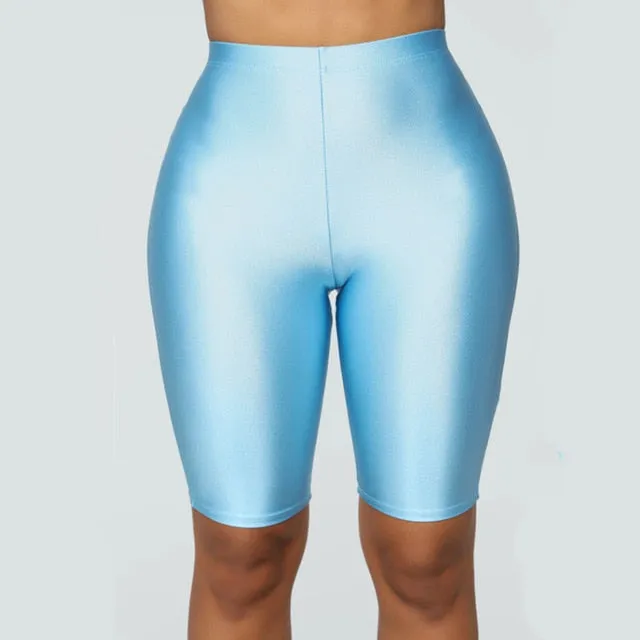 Trendy High Waist Summer Casual Biking Neon Shorts