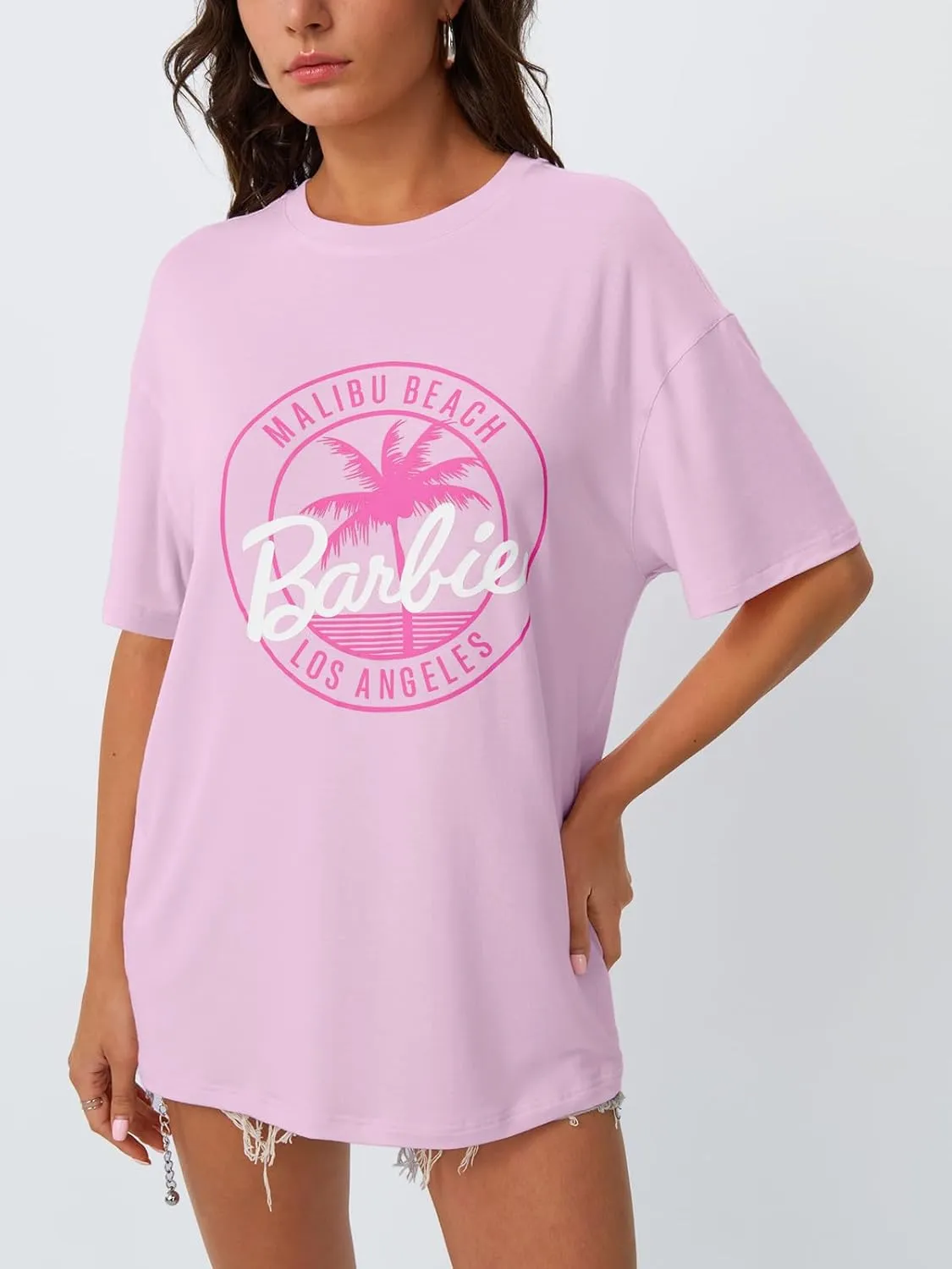 Trendy Queen Womens Graphic Tees Oversized Casual Tops Short Sleeve Loose Fit T Shirts Going Out Cute Summer Tops 2025
