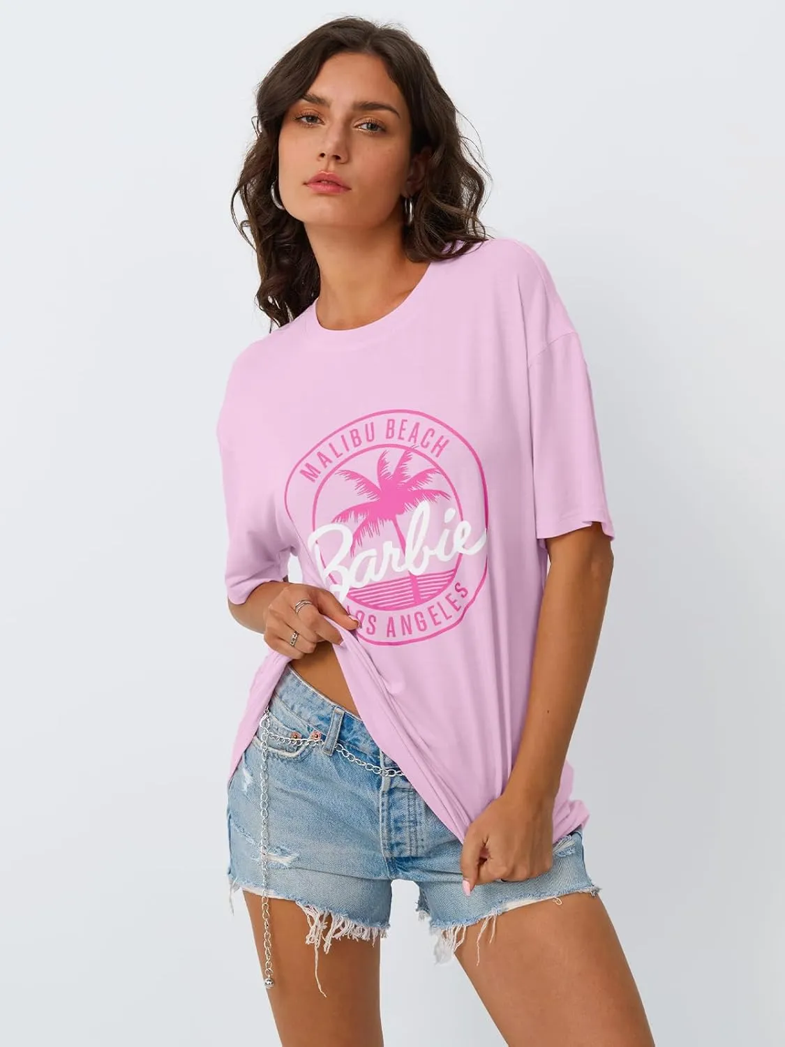 Trendy Queen Womens Graphic Tees Oversized Casual Tops Short Sleeve Loose Fit T Shirts Going Out Cute Summer Tops 2025