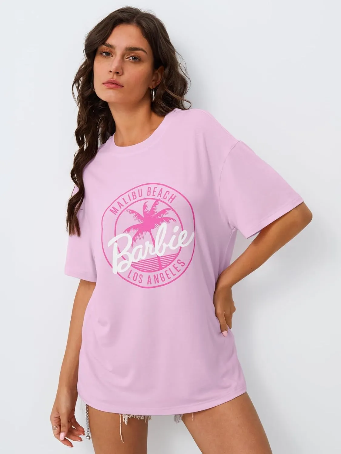 Trendy Queen Womens Graphic Tees Oversized Casual Tops Short Sleeve Loose Fit T Shirts Going Out Cute Summer Tops 2025
