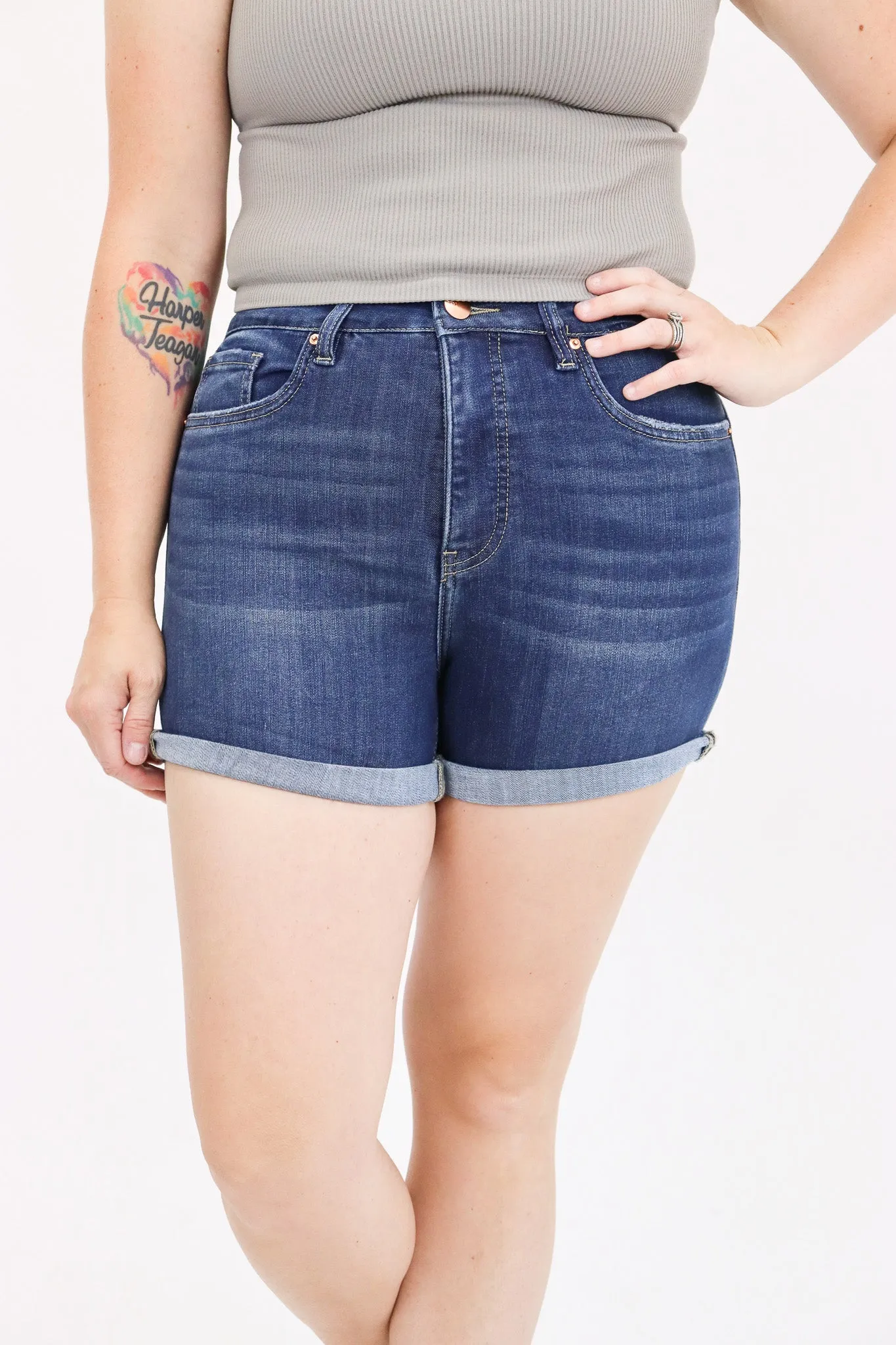 Tummy Control Cuffed Shorts by RFM