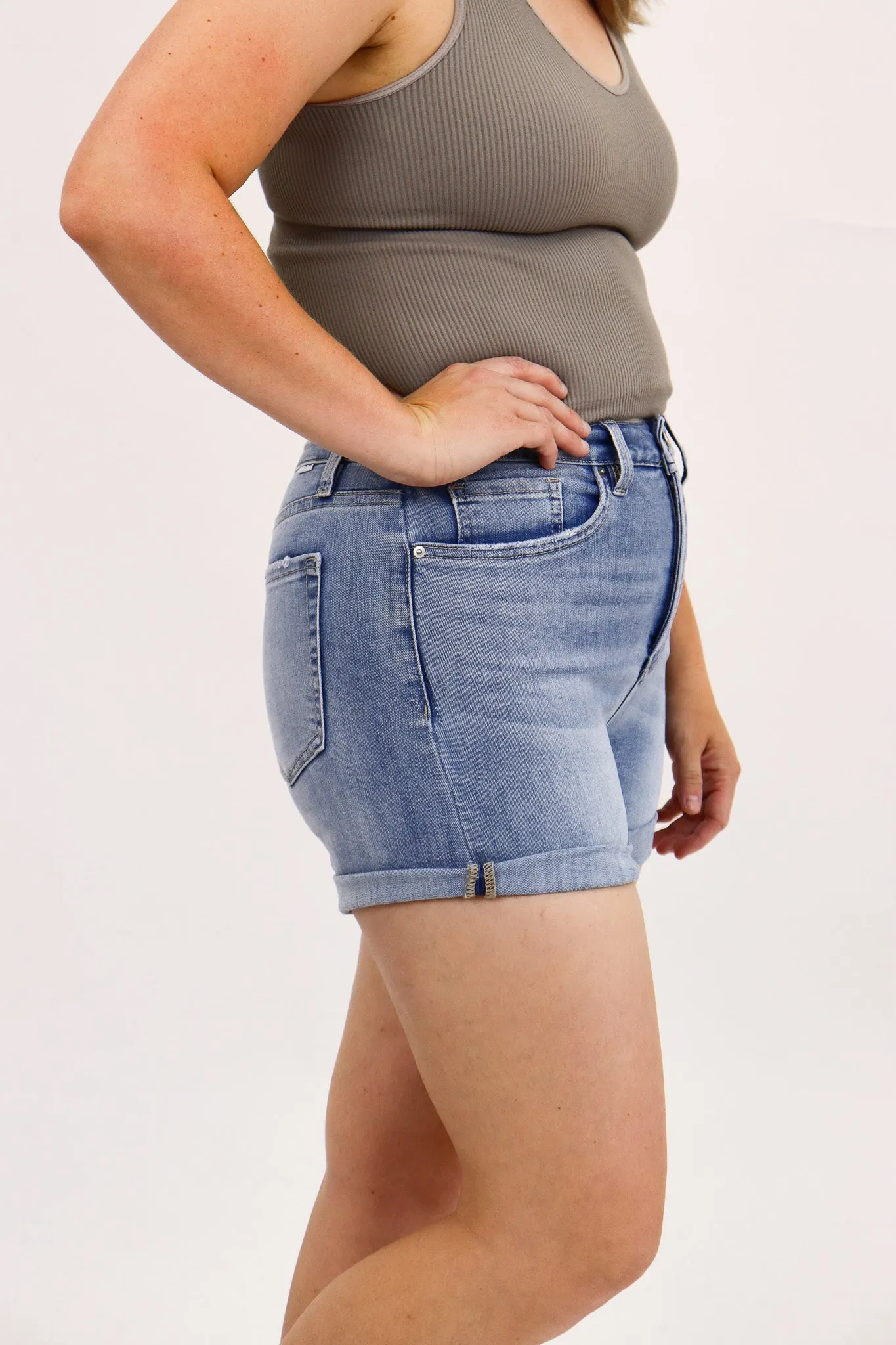 Tummy Control Cuffed Shorts by RFM