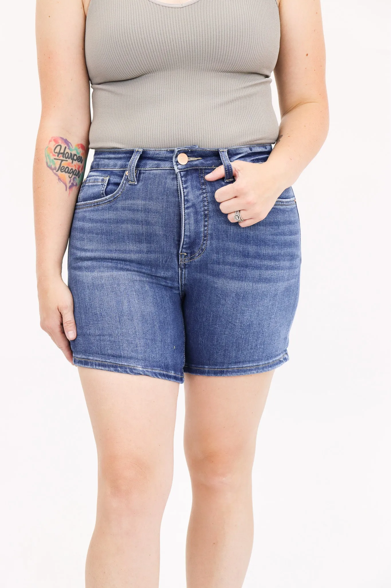 Tummy Control Cuffed Shorts by RFM