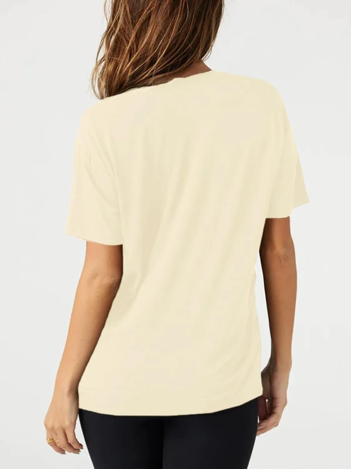 UNCLECAT Womens Deep V-Neck T Shirts Sexy Short Sleeve Tops Summer Oversized Tee