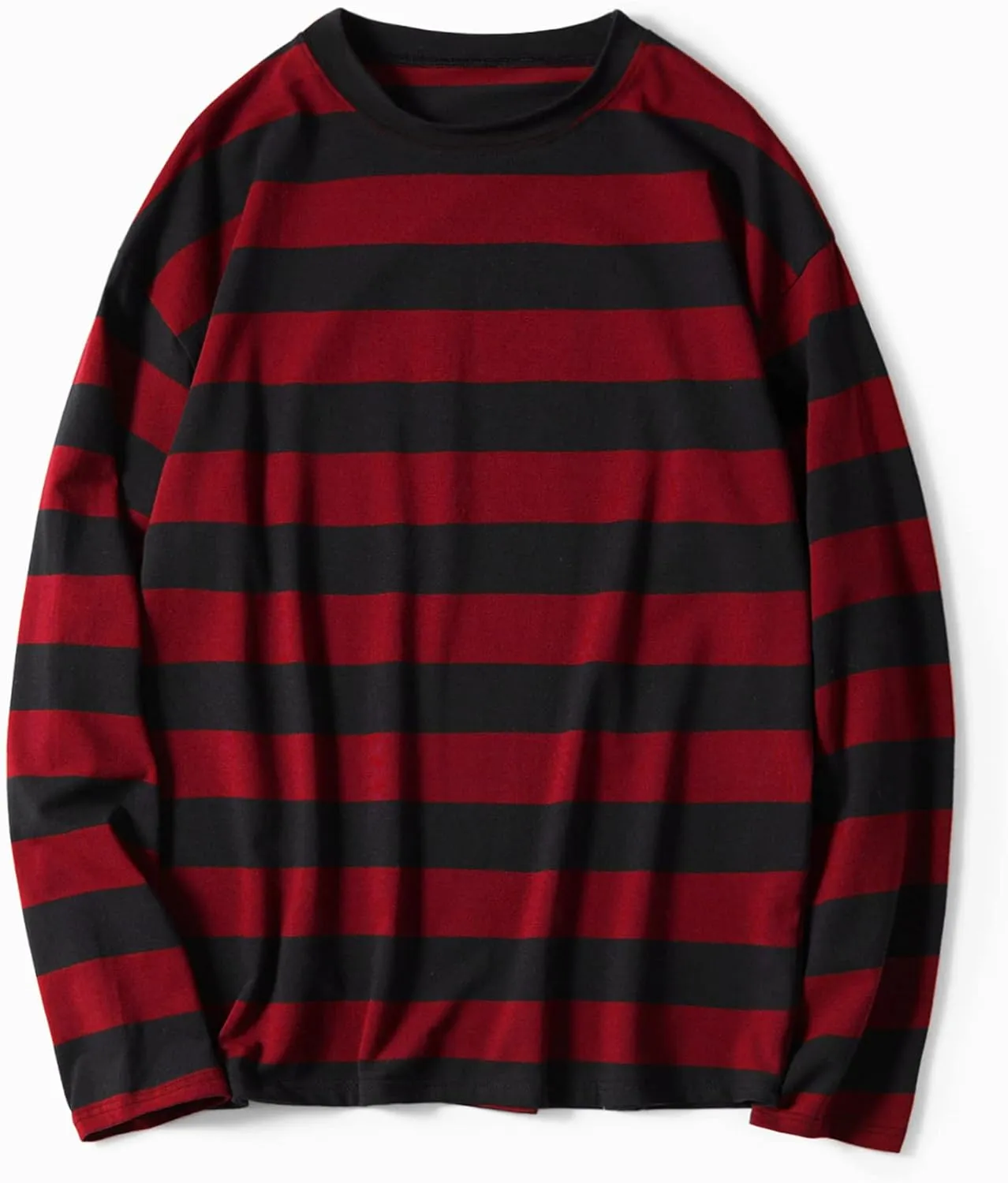 Unisex Oversized Stripe Long Sleeve T Shirts Gothic Harajuku Loose Crew Neck Summer Tee Tops