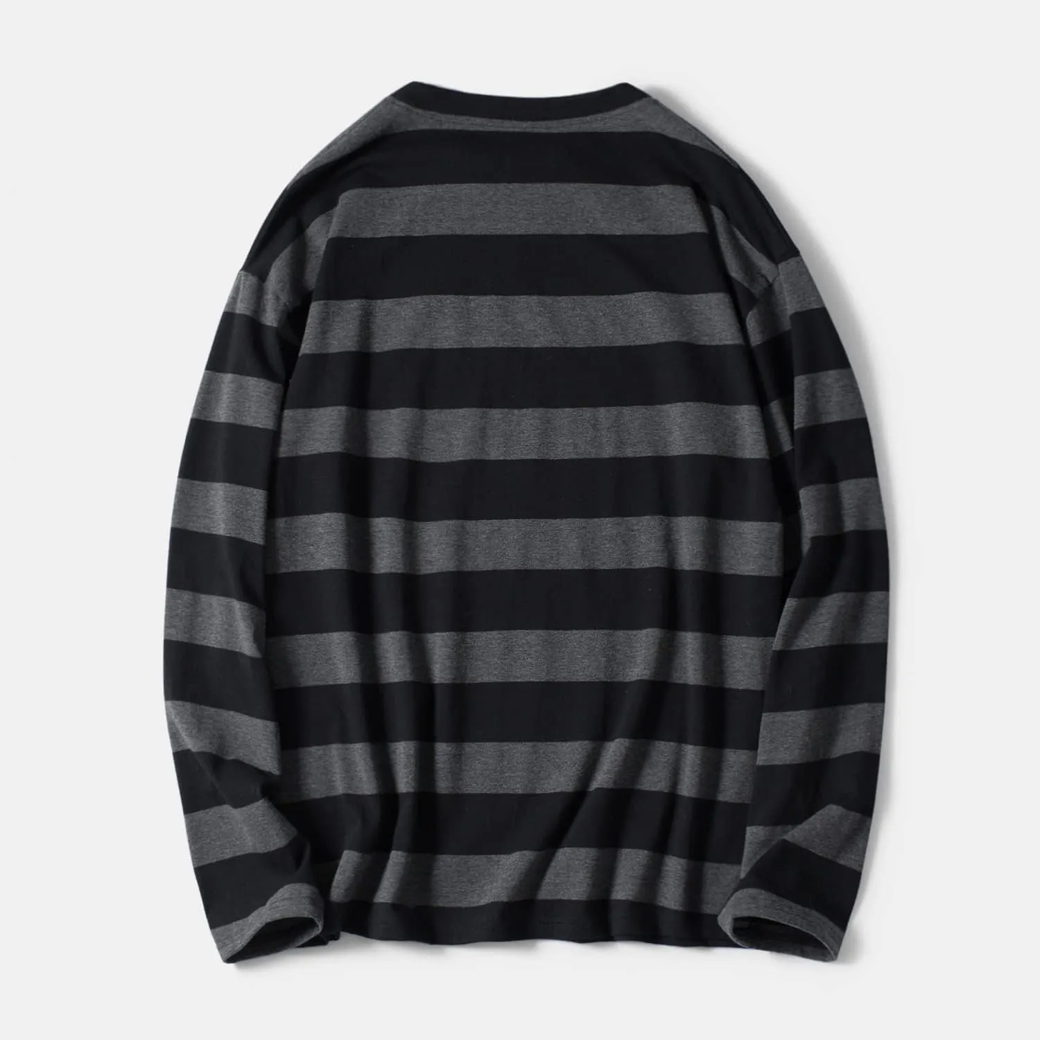 Unisex Oversized Stripe Long Sleeve T Shirts Gothic Harajuku Loose Crew Neck Summer Tee Tops