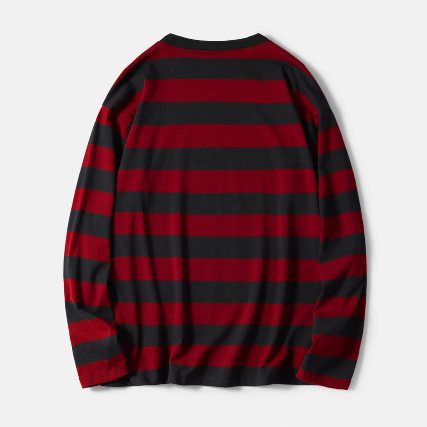 Unisex Oversized Stripe Long Sleeve T Shirts Gothic Harajuku Loose Crew Neck Summer Tee Tops
