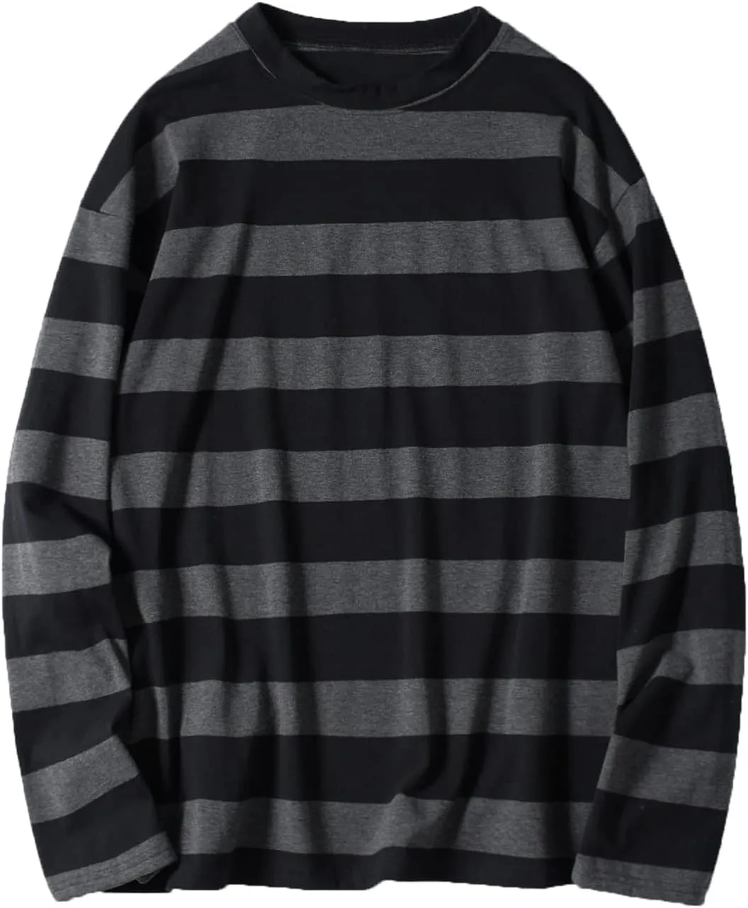 Unisex Oversized Stripe Long Sleeve T Shirts Gothic Harajuku Loose Crew Neck Summer Tee Tops