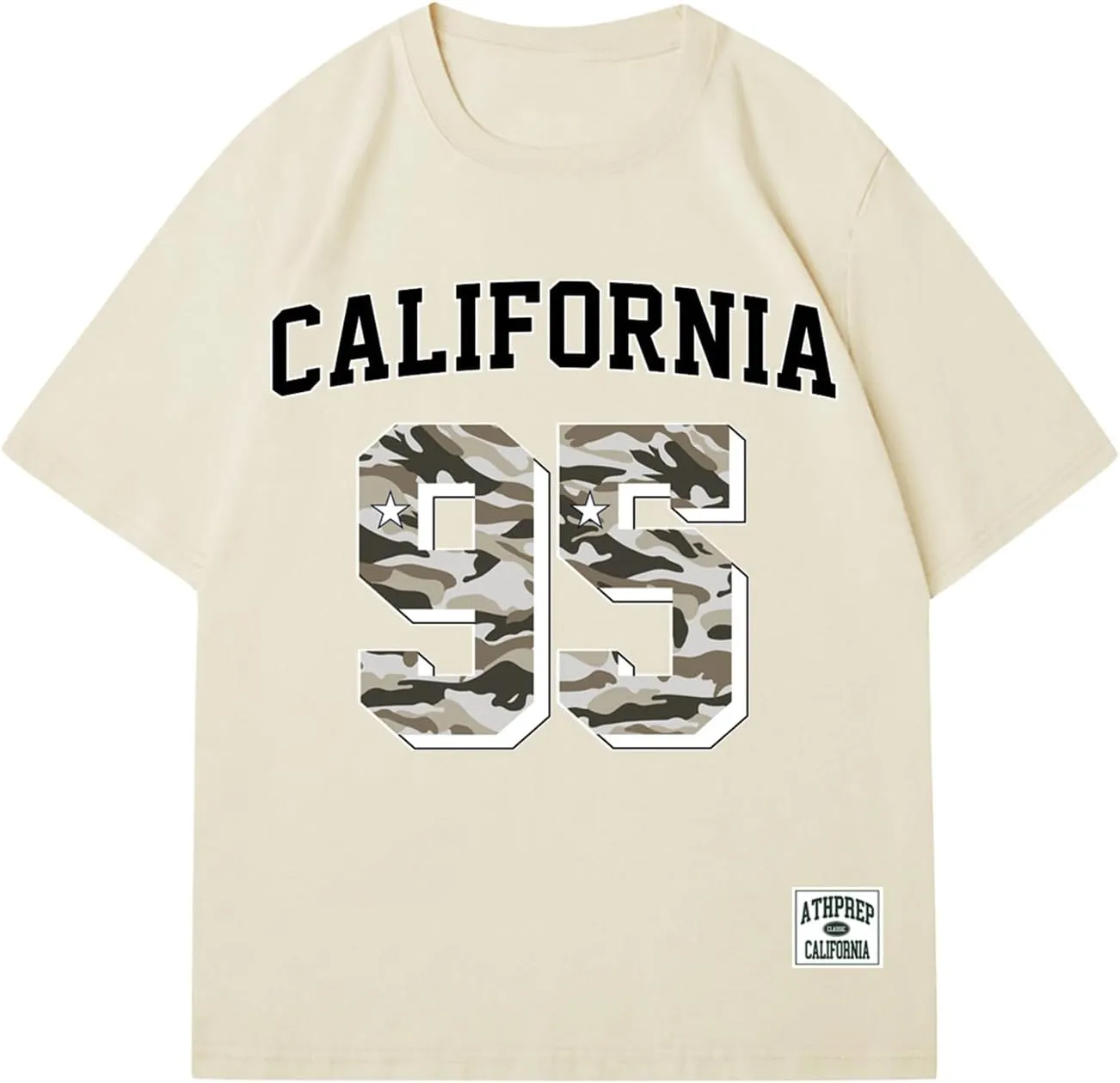 Verdusa Men's Casual Oversized T Shirts Summer Round Neck Short Sleeve Basic Tee Tops