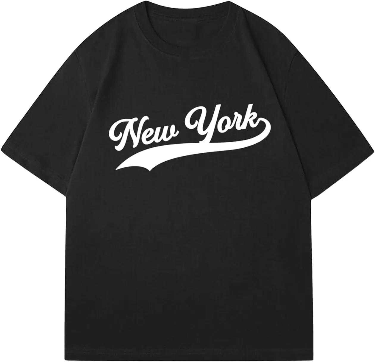Verdusa Men's Casual Oversized T Shirts Summer Round Neck Short Sleeve Basic Tee Tops