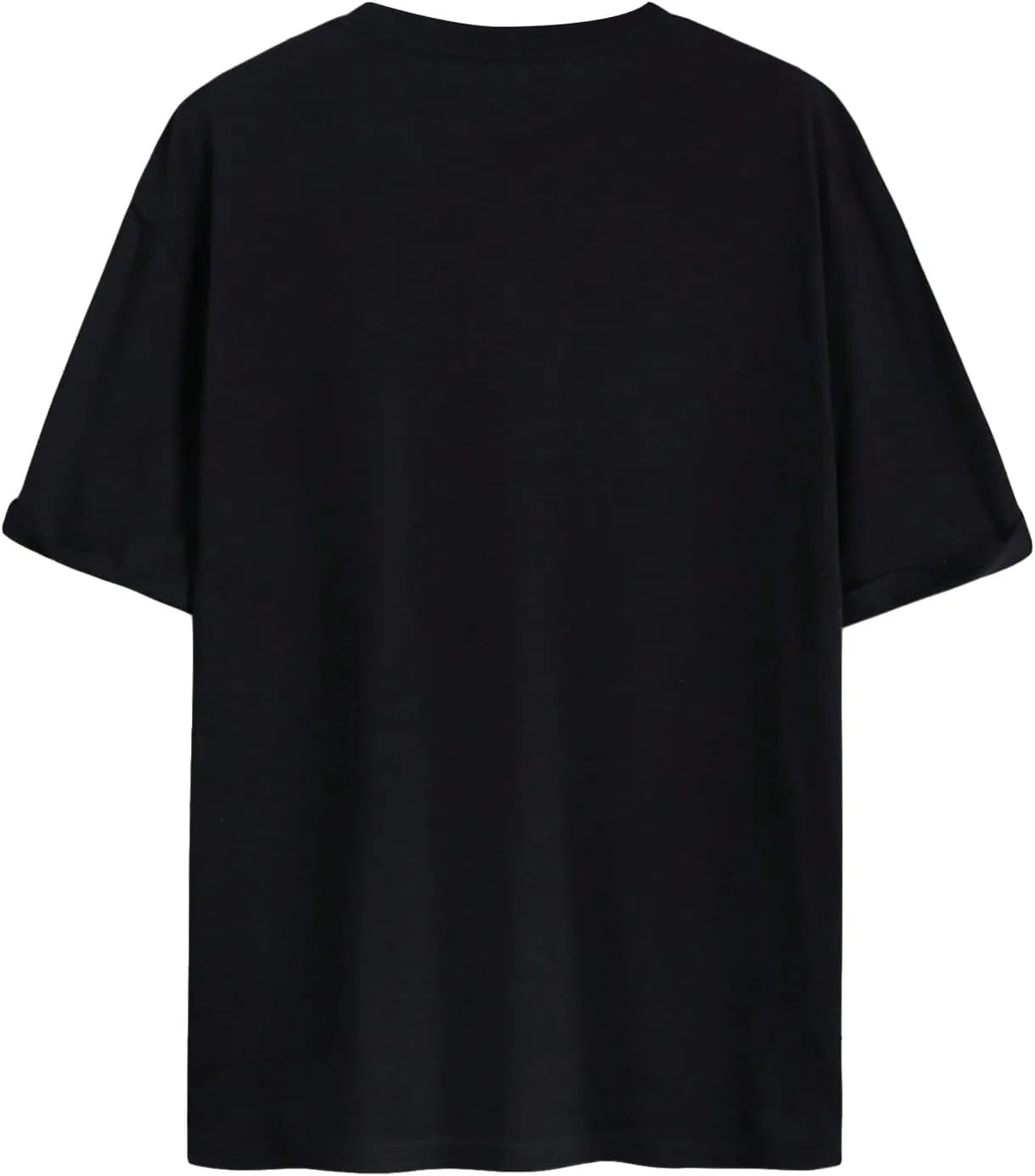 Verdusa Men's Casual Oversized T Shirts Summer Round Neck Short Sleeve Basic Tee Tops