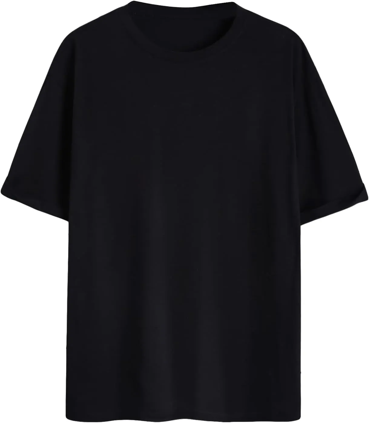 Verdusa Men's Casual Oversized T Shirts Summer Round Neck Short Sleeve Basic Tee Tops
