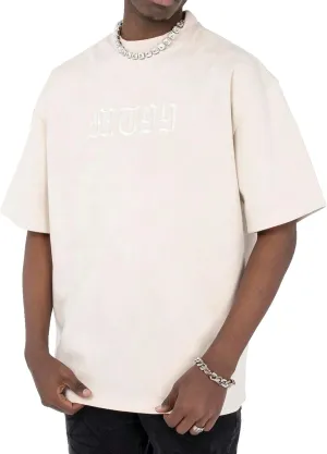 Verdusa Men's Oversized Tops Letter Embroidery Drop Shoulder Tee Top Casual T Shirts