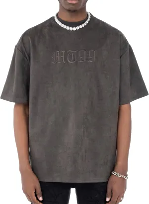 Verdusa Men's Oversized Tops Letter Embroidery Drop Shoulder Tee Top Casual T Shirts