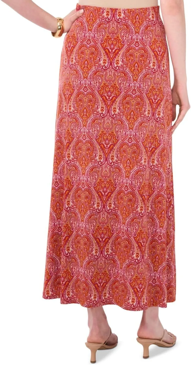 Vince Camuto Women's Printed Maxi Skirt - Bright Marigold