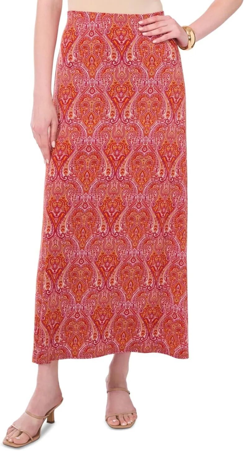 Vince Camuto Women's Printed Maxi Skirt - Bright Marigold