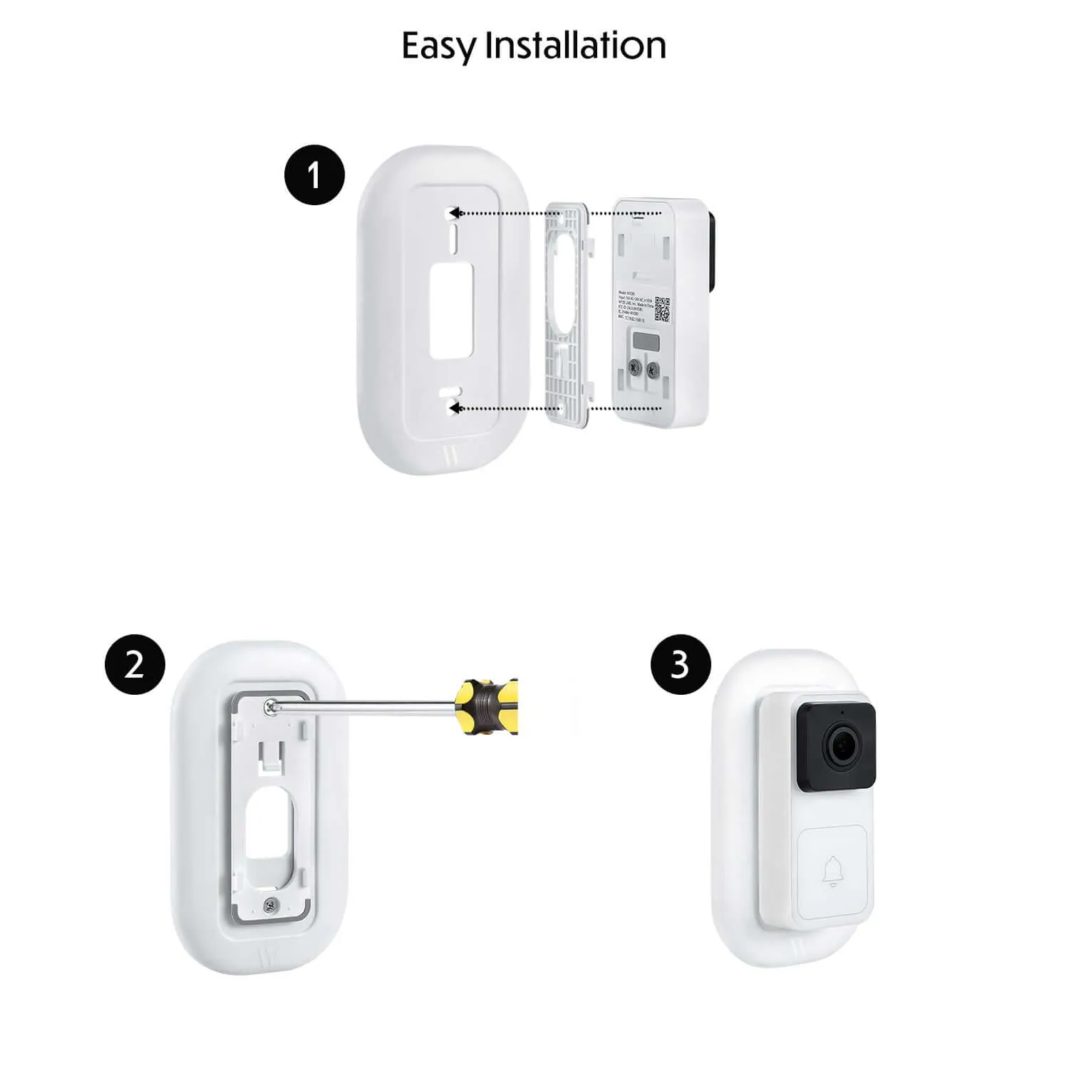 Wasserstein Wall Plate for Wyze Video Doorbell | Weather-resistant